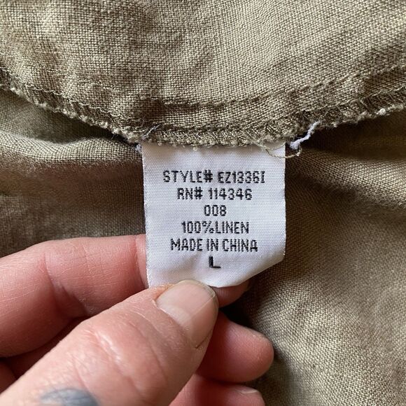 Y2K Yank 100% Linen Button Up Collared Blouse. Pockets! Sleevless. Size Medium. - Picture 13 of 16